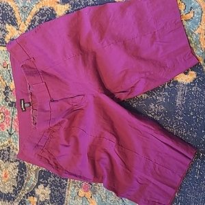STRETCH magenta Capri short linen blend 13/14